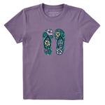 Women's Life is Good Hibiscus Flip Flops T-Shirt - Thumbnail 1 of 2