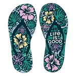 Women's Life is Good Hibiscus Flip Flops T-Shirt - Thumbnail 2 of 2