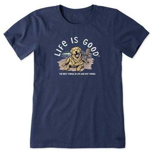 Women's Life is Good Best Things Golden Dock T-Shirt - Primary Image