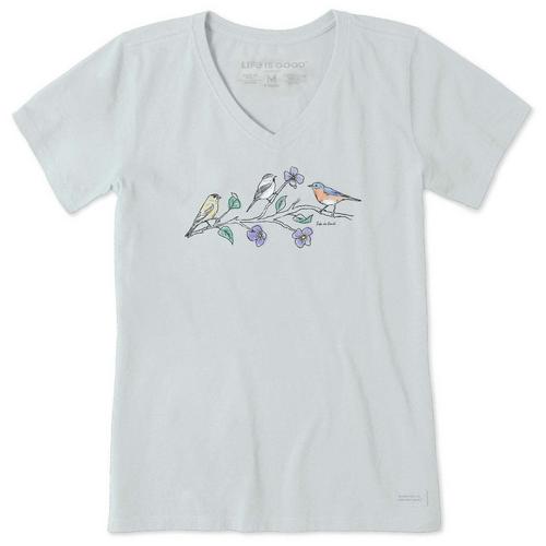 Women's Life is Good Three Birds V-Neck T-Shirt - Primary Image