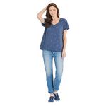 Women's Life is Good Wine Glass Pattern V-Neck T-Shirt - Thumbnail 3 of 4