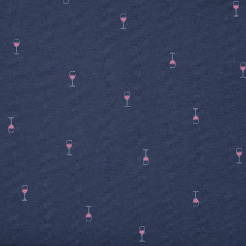 Women's Life is Good Wine Glass Pattern V-Neck T-Shirt - Primary Image