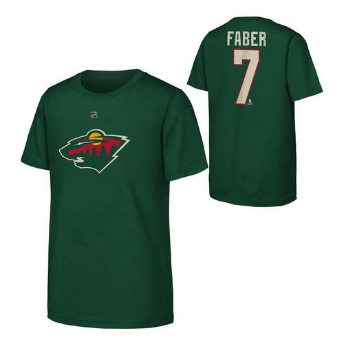 Genuine Stuff Kids' Minnesota Wild Brock Faber #7 Name & Number T-Shirt - Primary Image