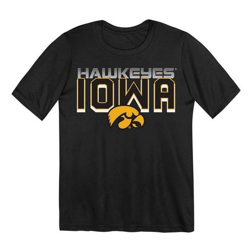 Genuine Stuff Kids' Iowa Hawkeyes Fade To Black T-Shirt - Primary Image