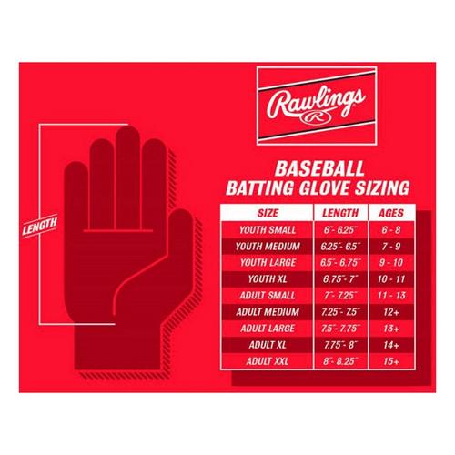 Youth Rawlings Clout Baseball Batting Gloves - Primary Image