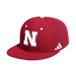 adidas Nebraska Cornhuskers Red Replica Baseball Fitted Hat - Thumbnail 1 of 2
