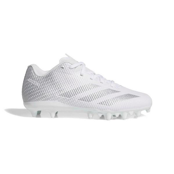 Kids' adidas Adizero Electric.2 II Molded Football Cleats Big 5.5 Cloud White/Silver Metallic