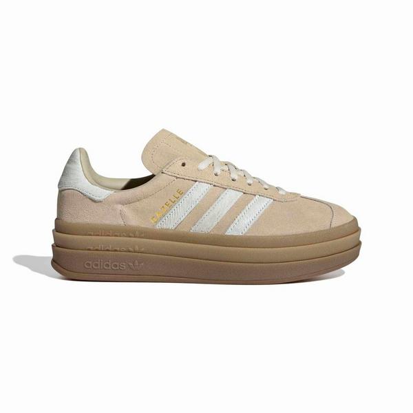 Women's adidas Gazelle Bold Sneakers 9 Regular Khaki White