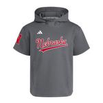 adidas Nebraska Cornhuskers Dugout Short Sleeve Hoodie - Thumbnail 1 of 2