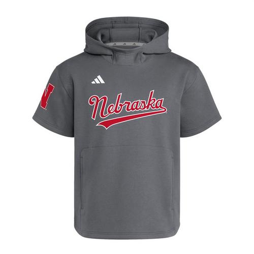 adidas Nebraska Cornhuskers Dugout Short Sleeve Hoodie - Primary Image