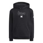 adidas Kids Nebraska Cornhuskers Blackout Hoodie - Thumbnail 1 of 2