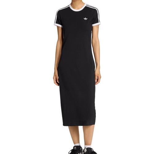 adidas midi dress adidas Originals Women's 3 STRIPES Slim Dress, Small, Black/White