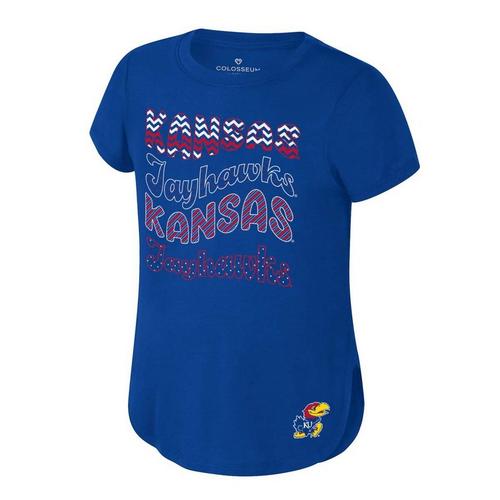 Colosseum Girls' Kansas Jayhawks Rogan T-Shirt - Primary Image