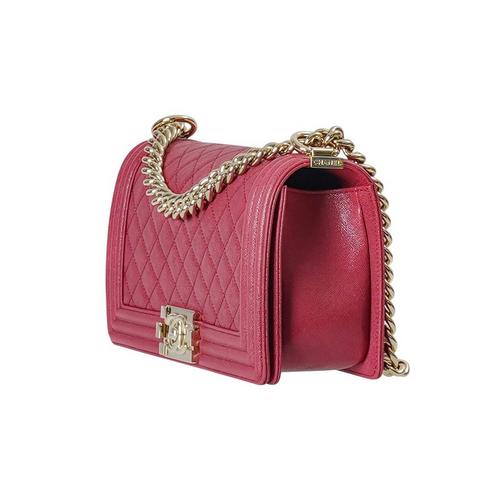 What Goes Around Comes Around Chanel Pink Quilted Caviar Medium Boy Bag Crossbody - Primary Image