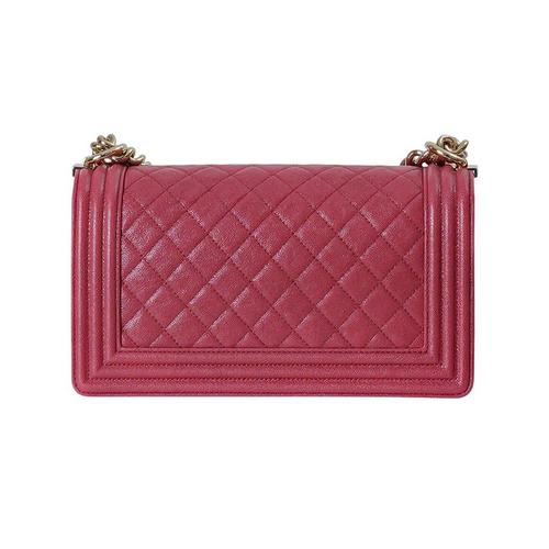 What Goes Around Comes Around Chanel Pink Quilted Caviar Medium Boy Bag Crossbody - Primary Image