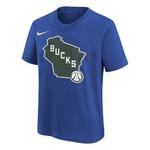 Nike Kids' Milwaukee Bucks 2024 City Edition Logo T-Shirt - Thumbnail 2 of 3