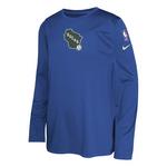 Nike Kids' Milwaukee Bucks 2024 City Edition Pregame Long Sleeve T-Shirt - Thumbnail 2 of 3