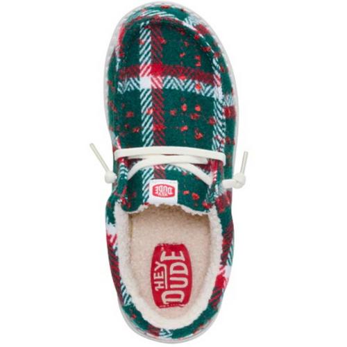 Big Kids' HEYDUDE Wally Confetti Plaid Cozy Shoes - Primary Image