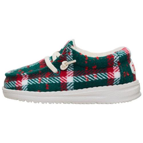 Toddler HEYDUDE Wally Confetti Plaid Cozy Shoes - Primary Image