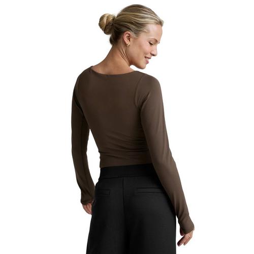 Women's Beyond Yoga Serene Boatneck Bodysuit Long Sleeve Boat Neck Shirt - Primary Image