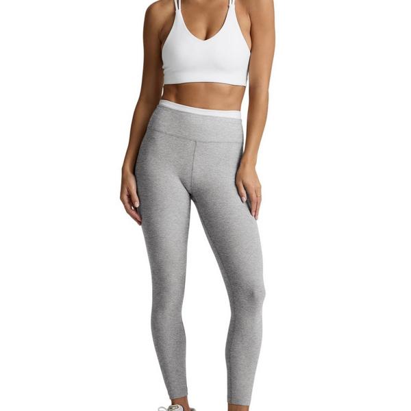 Women's Beyond Yoga Spacedye Layered High Waisted Midi Leggings Large Silver Mist