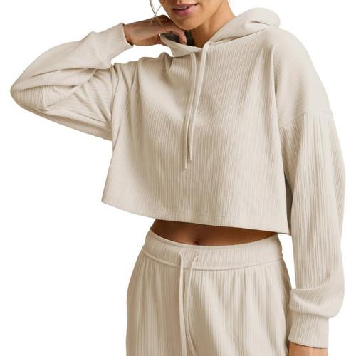 Women's Beyond Yoga Breathe Easy Ribbed Cropped Hoodie - Primary Image