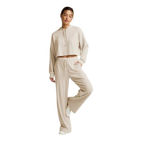 Women's Beyond Yoga Breathe Easy Ribbed Cropped Hoodie - Primary Image