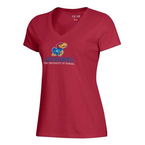Gear For Sports Women's Kansas Jayhawks Gear Big Cotton Mia Soft Tee T-Shirt - Primary Image