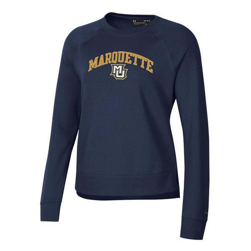 Under Armour Women's Marquette Golden Eagles Arched Rival Fleece Crew - Primary Image