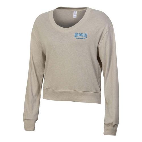 Alternative Apparel Women's South Dakota State Jackrabbits State Slouchy V-Neck Crop - Primary Image