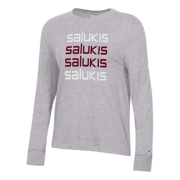 Southern Illinois Salukis Champion Women's Eevee T-Shirt Large Grey
