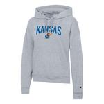 Champion Women's Kansas Jayhawks Powerblend Fleece Hoodie - Thumbnail 1 of 2