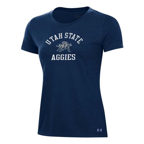 Under Armour Women's Utah State Aggies Arched Logo Performance Cotton T-Shirt - Primary Image