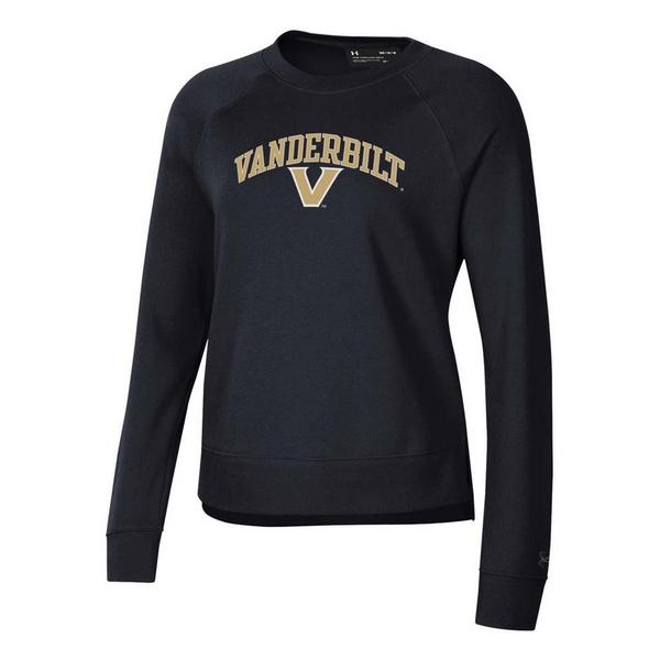 Under Armour Women's Vanderbilt Commodores Arched Rival Fleece Crew