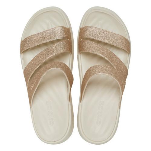 Women's Crocs Getaway Glitter Strappy Slide Sandals - Primary Image