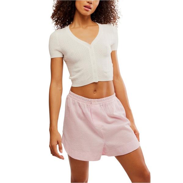 Women's Free People Cassie Cardi Crop Top Large Ivory