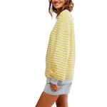 Women's Free People Classic Striped Oversized Crewneck Sweatshirt - Thumbnail 2 of 5