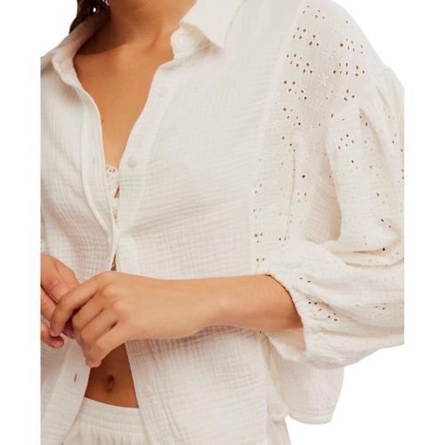 Women's Free People Full Bloom 3/4 Sleeve Button Up Shirt - Primary Image