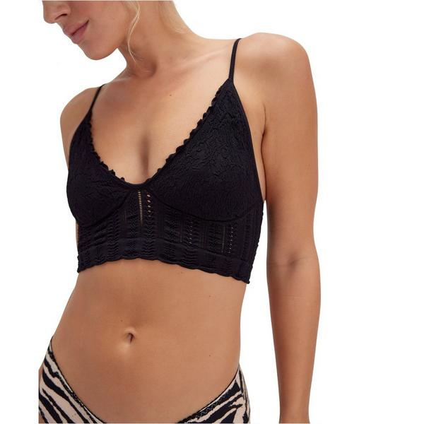 Women's Free People Heirloom Seamless Bralette L/XL Black