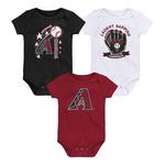 Genuine Stuff Baby Arizona Diamondbacks 3pk Inning Onesie - Thumbnail 1 of 4