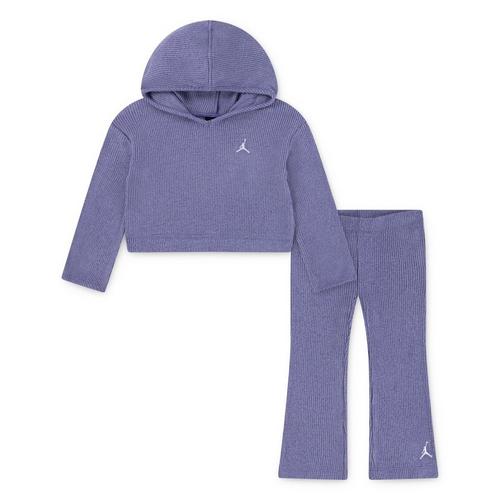 Toddler Girls' Jordan "Heir to the Crown" Ribbed Pullover Hoodie and Pants Set - Primary Image