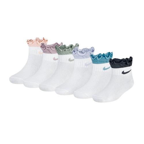 Youth Girls' Nike Ruffle 6 Pack Ankle Socks - Primary Image