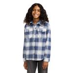 Kids' abercrombie kids Long Sleeve Hooded Flannel - Thumbnail 1 of 3