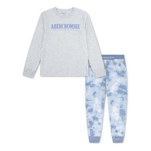 Kids' abercrombie kids Long Sleeve Logo T-Shirt and Printed Joggers Pajama Set - Primary Image