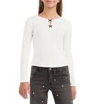 Girls' abercrombie kids Double Bow Long Sleeve Shirt - Thumbnail 1 of 5