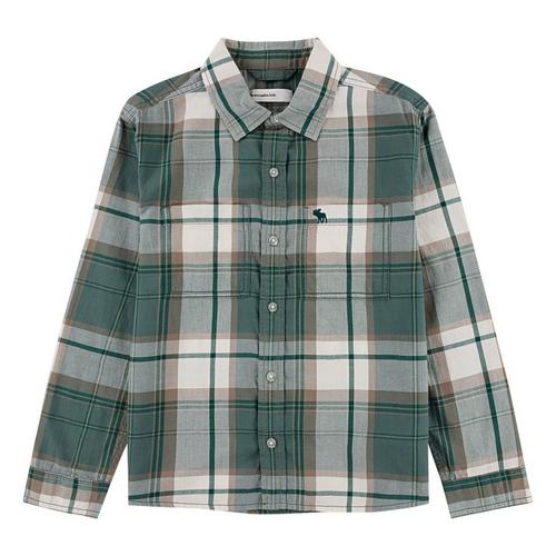 Kids' abercrombie kids Plaid Luxe Twill Long Sleeve Button Up Shirt - Primary Image