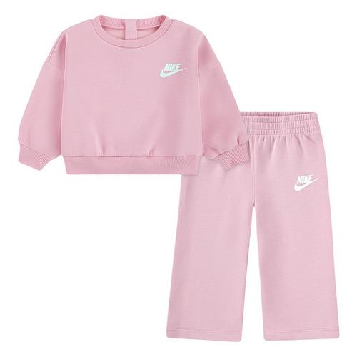 Baby Girls' Nike Wide Leg Crewneck Sweatshirt Set - Primary Image