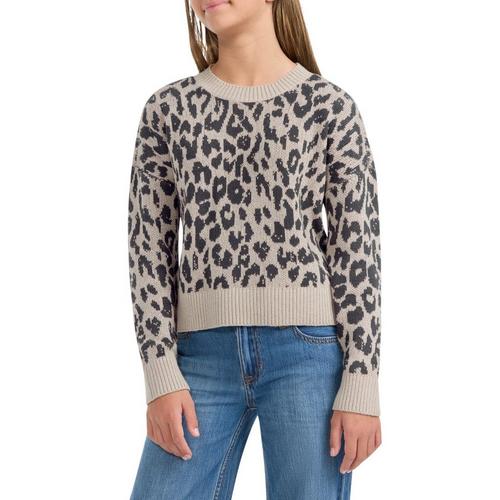 Girls' abercrombie kids Leopard Pullover Sweater - Primary Image