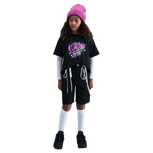 Girls' Nike Sportswear Essential Doodle T-Shirt - Primary Image