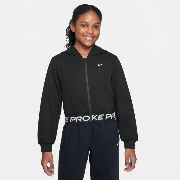 Girls' Nike Pro Fleece Dri-FIT Full Zip Medium Black